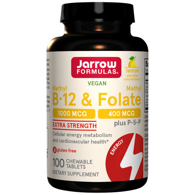 Methyl B-12 1000 mcg & Methyl Folate 400 mcg - 100 Дъвчащи таблетки  Jarrow Formulas - Nutra Best Bulgaria