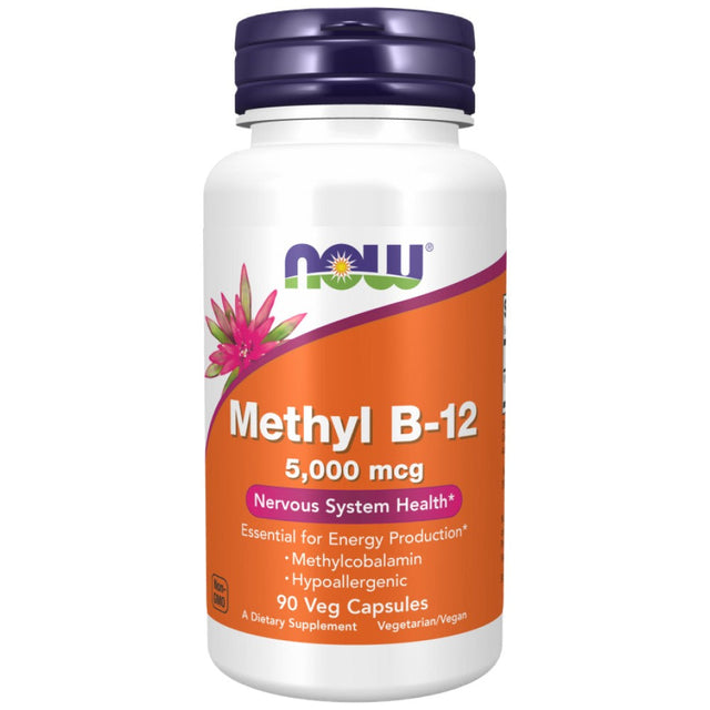 Methyl B-12 5000 mcg - 90 капсули  NOW Foods - Nutra Best Bulgaria