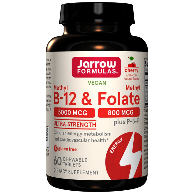 Methyl B-12 5000 mcg & Methyl Folate 800 mcg - 60 Подезични таблетки  Jarrow Formulas - Nutra Best Bulgaria