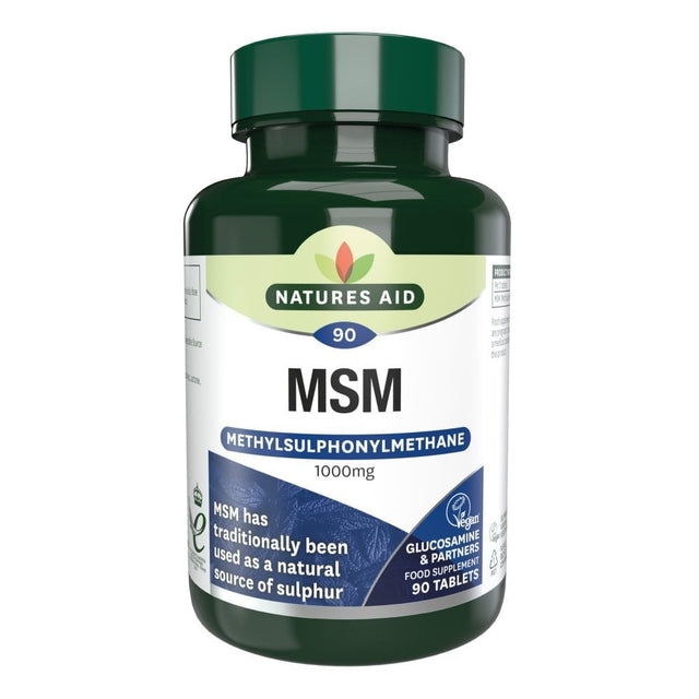 Метилсулфонилметан МСМ (Methylsulfonylmethane MSM) 1000мг 90 таблетки NaturesAid  Natures Aid - Nutra Best Bulgaria