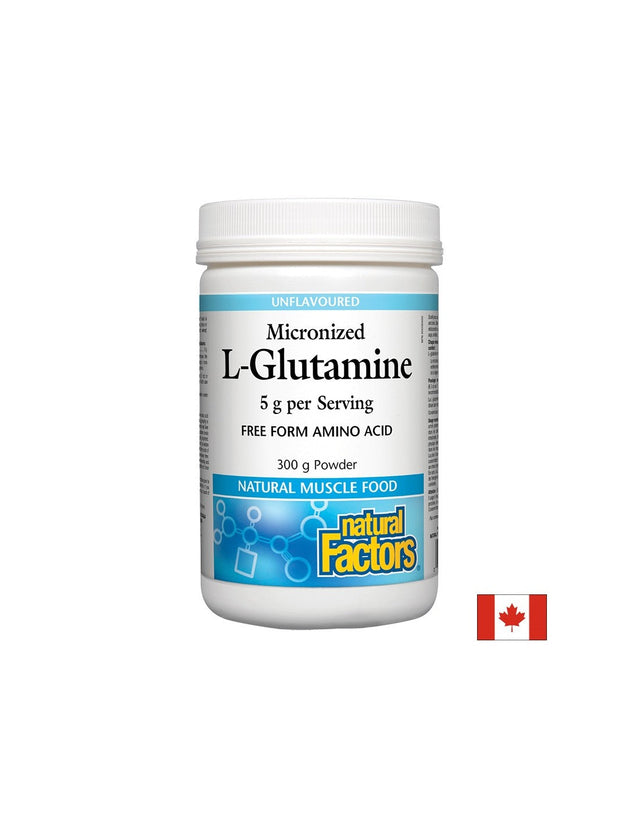 Micronized L-Glutamine - 300 грама  Natural Factors - Nutra Best Bulgaria