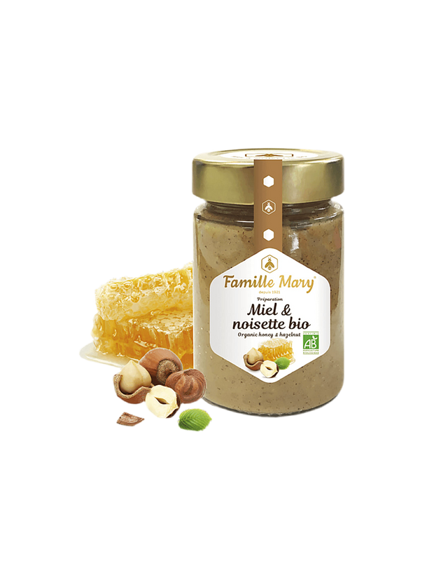 Био цветен мед с лешници - Miele et noisette bio, 240 g  Famille Mary - Nutra Best Bulgaria