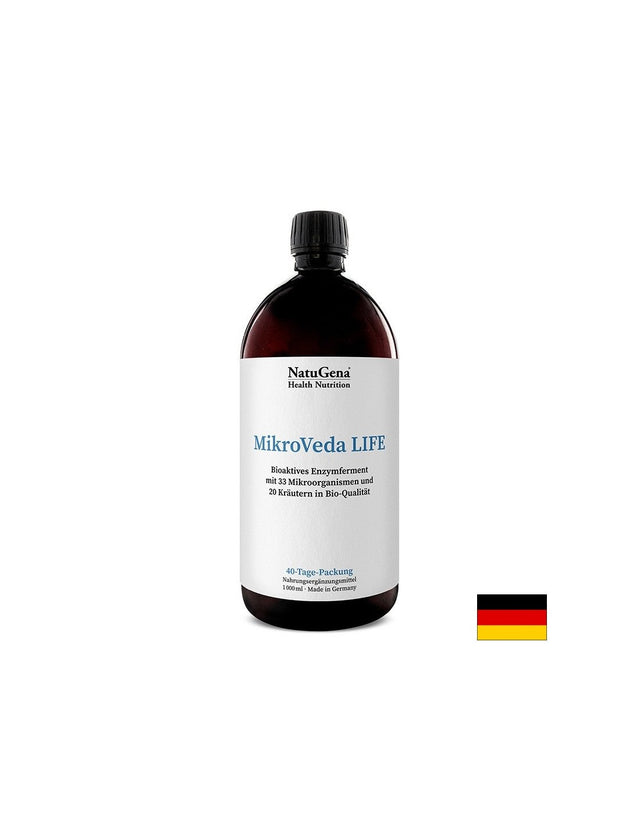 MikroVeda Life - Биоактивен фермент с пробиотични бактерии и билкови екстракти, 1000 ml  NatuGena - Nutra Best Bulgaria