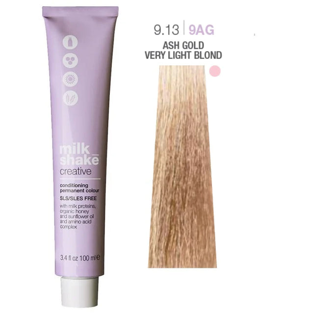 Milk Shake, Creative, SLS/SLES-Free, Permanent Hair Dye, 9.139AG Ash Gold Very Light Blond, 100 ml  Milk Shake - Nutra Best Bulgaria