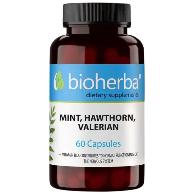Mint , Hawthorn and Valerian - 60 капсули  Bioherba - Nutra Best Bulgaria