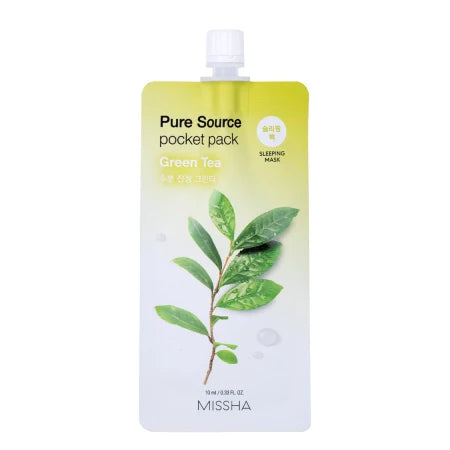 Missha - Pure Source Pocket Pack - Green Tea - Moisturizing Face Mask - 10ml  Cosnori - Nutra Best Bulgaria