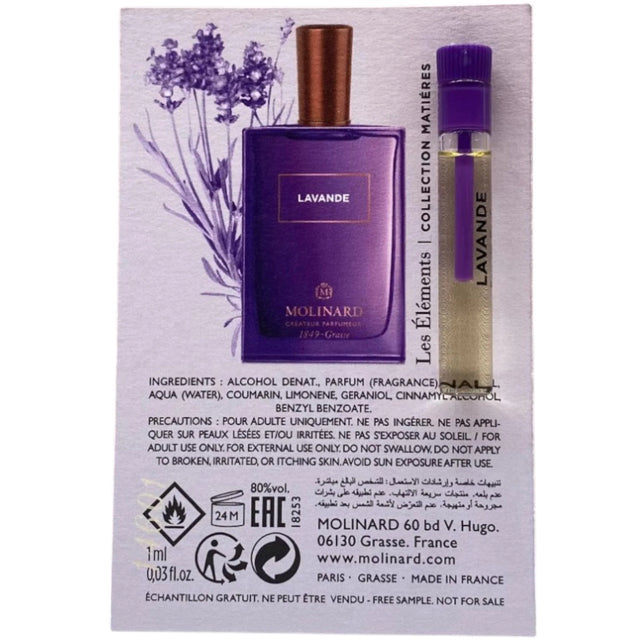 Molinard, Les Elements - Lavande, Eau De Parfum, For Women, 1 ml *Vial  Molinard - Nutra Best Bulgaria