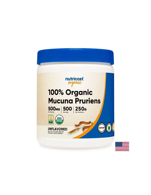 Стрес и безпокойство - Мукуна (Mucuna Pruriens) 400 mg, 250 g прах  Nutricost - Nutra Best Bulgaria