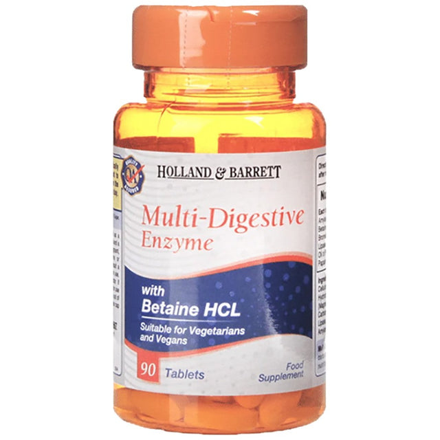 Multi-Digestive Enzyme / with Betaine 90 Таблетки  Holland and Barrett - Nutra Best Bulgaria