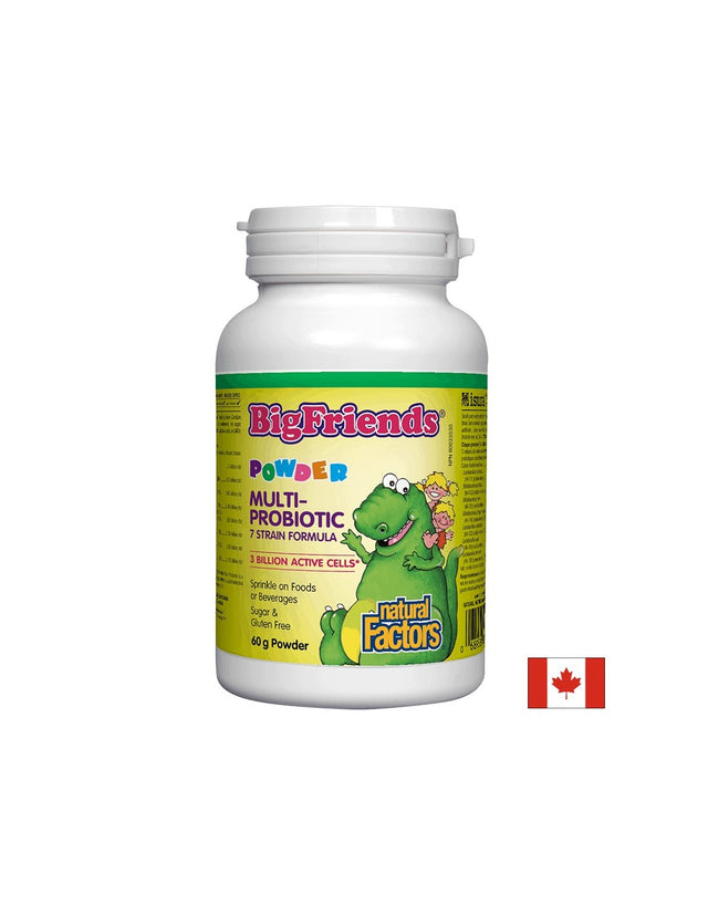 Multi-Probiotic Powder Big Friends® | 3 Billion Active Cells, 7 Strains - 60 грама  Natural Factors - Nutra Best Bulgaria