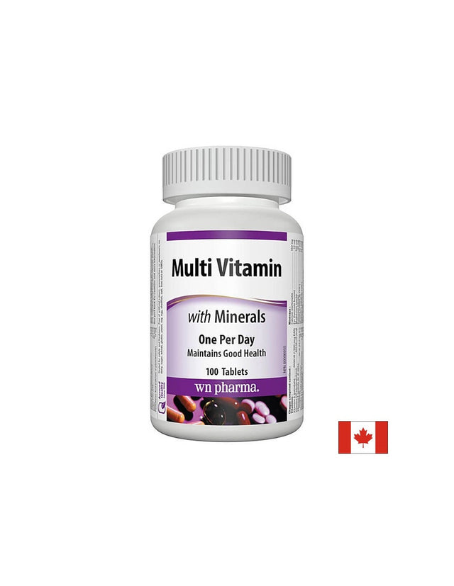 Multi Vitamin with Minerals - Мултивитамини + минерали, 100 таблетки Webber Naturals  Webber Naturals - Nutra Best Bulgaria