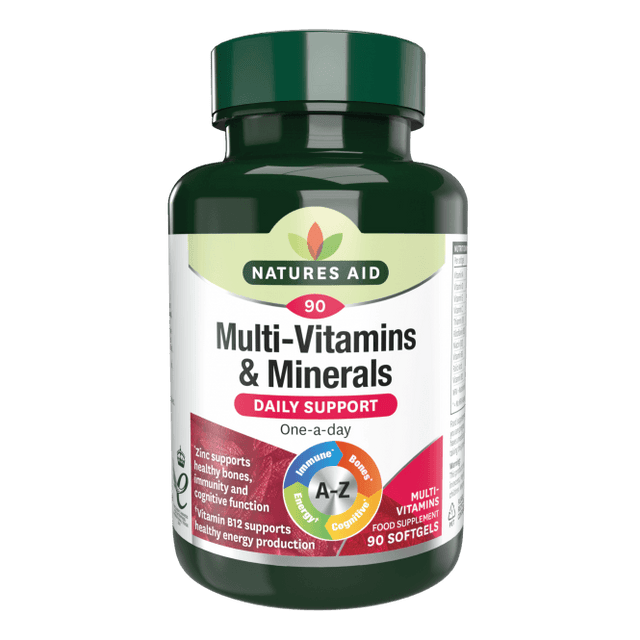 Мултивитамини и минерали (Multi-Vitamins & Minerals) 90 меки капсули NaturesAid  Natures Aid - Nutra Best Bulgaria