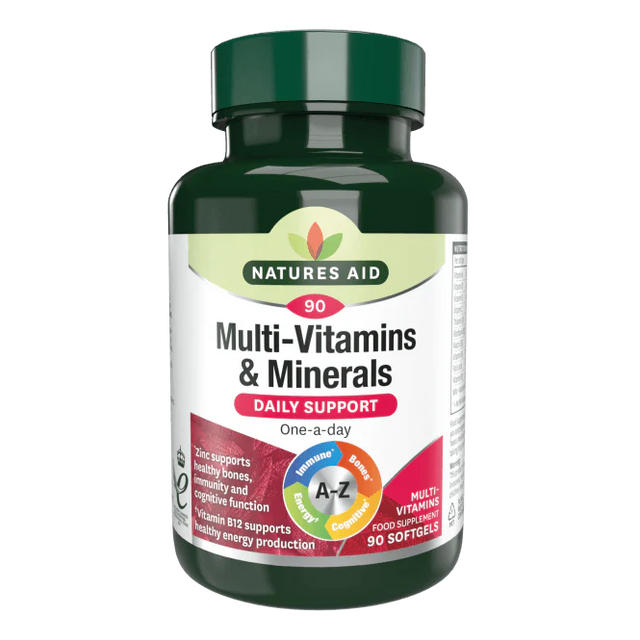 Мултивитамини и минерали (Multi-Vitamins & Minerals) 90 меки капсули NaturesAid - Nutra Best