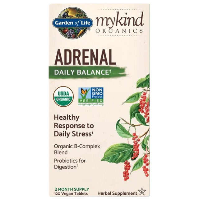 Mykind Organics | Adrenal Daily Balance - 120 Таблетки  Garden Of Life - Nutra Best Bulgaria