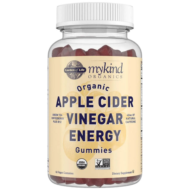 Mykind Organics | Apple Cider Vinegar Energy Gummies - 63 желирани бонбони  Garden Of Life - Nutra Best Bulgaria
