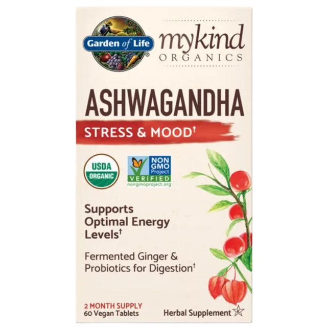 Mykind Organics | Ashwagandha 600 mg - 60 Таблетки  Garden Of Life - Nutra Best Bulgaria