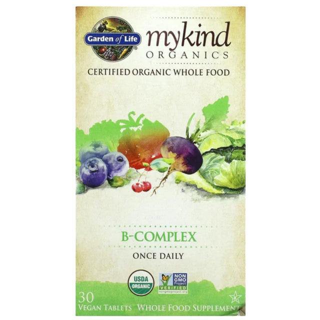 Mykind Organics B-Complex - 30 Таблетки  Garden Of Life - Nutra Best Bulgaria