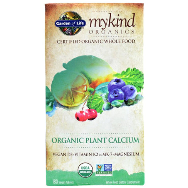 Mykind Organics | Plant Calcium - 180 Таблетки  Garden Of Life - Nutra Best Bulgaria