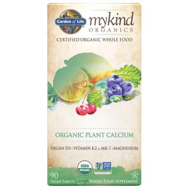 Mykind Organics | Plant Calcium - 90 Таблетки  Garden Of Life - Nutra Best Bulgaria