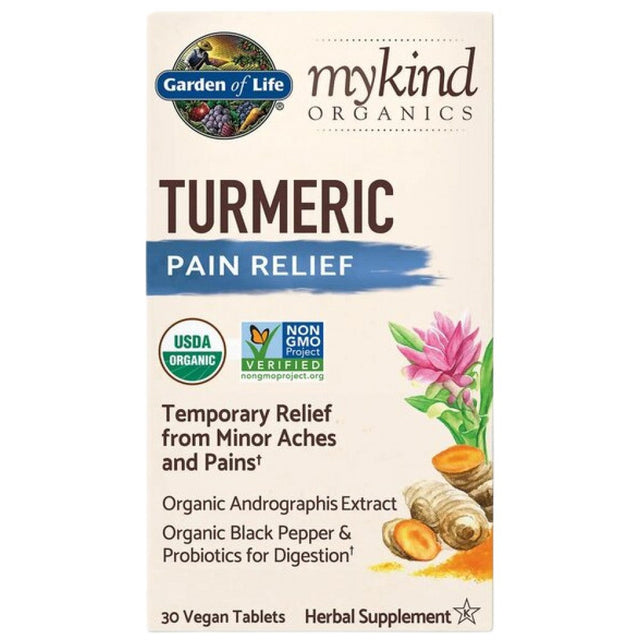 Mykind Organics | Turmeric Pain Relief - 30 Таблетки  Garden Of Life - Nutra Best Bulgaria
