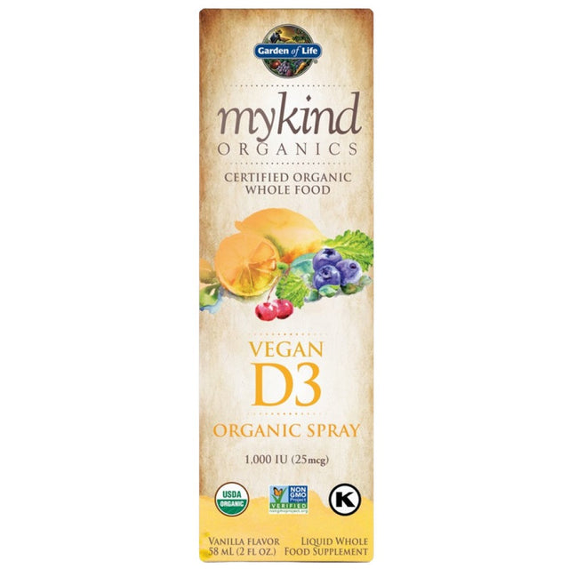 Mykind Organics | Vegan D3 Organic Spray 1000 IU - 58 мл  Garden Of Life - Nutra Best Bulgaria