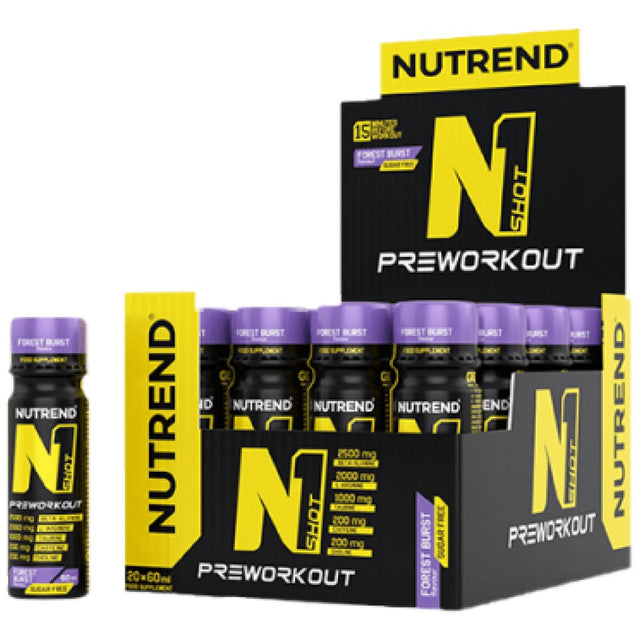 N1 Pre-Workout Shot - 20 x 60 мл  Nutrend - Nutra Best Bulgaria