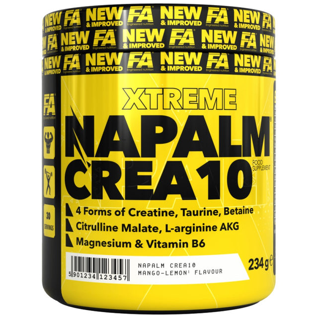 NAPALM Crea 10 | Creatine Matrix with Betaine, Taurine & AAKG - 234 грама  FA Nutrition - Nutra Best Bulgaria