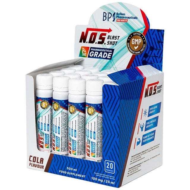NOS Blast Shot | Pre-Workout - 20 x 25 мл  Balkan Pharmaceuticals - Nutra Best Bulgaria
