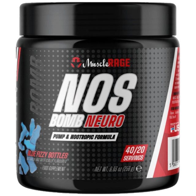 NOS Bomb Neuro - 256 грама  Muscle Rage - Nutra Best Bulgaria