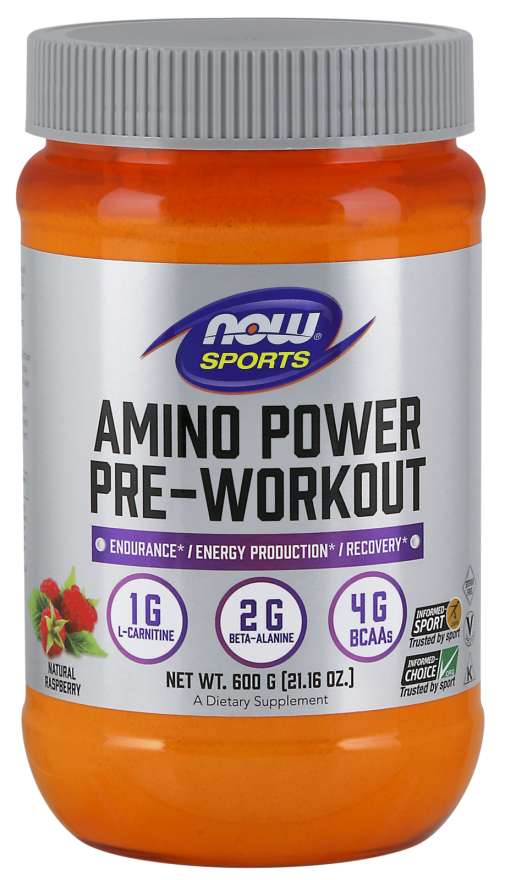 NOW Sports - Amino Power Pre-Workout - 600 g  NOW Foods - Nutra Best Bulgaria