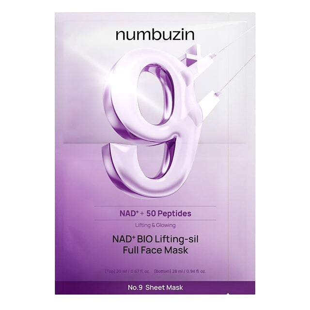 NUMBUZIN Маска ліфтингова для обличчя з коензимом No.9 NAD+ BIO Lifting-sil Full Face Mask, 26ml  Numbuzin - Nutra Best Bulgaria