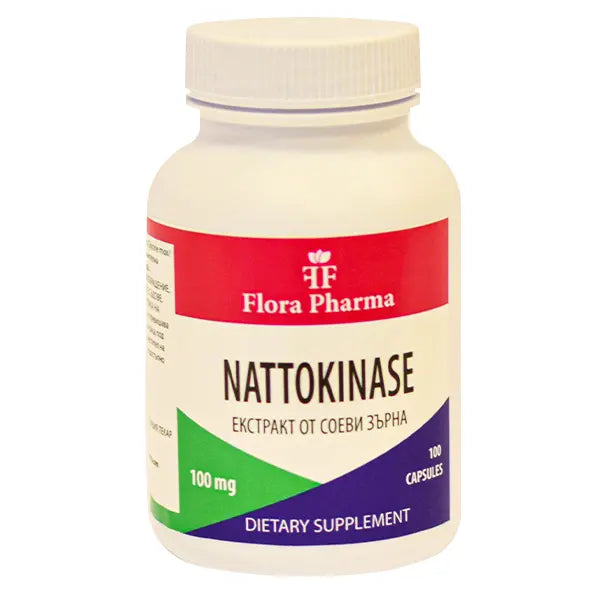 Натокиназа / Nattokinase 2000FU (100mg) /100 капсули, 100 дози/  Флора Фарма - Nutra Best Bulgaria