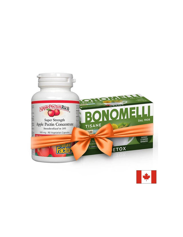 Промопакет „Детокс и метаболитна подкрепа“ – Ябълков пектин супер концентрат + подарък билков чай  Natural Factors - Nutra Best Bulgaria