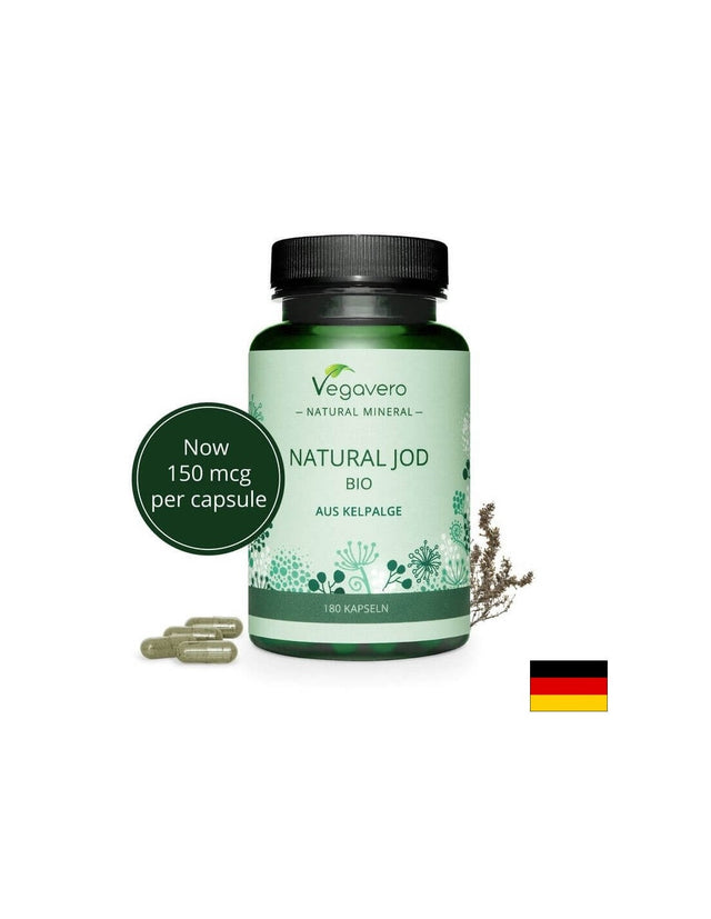 Natural Jod Bio Aus Kelpalge/ Натурален йод от био водорасли, 180 капсули, 100% Vegan Vegavero  Vegavero - Nutra Best Bulgaria