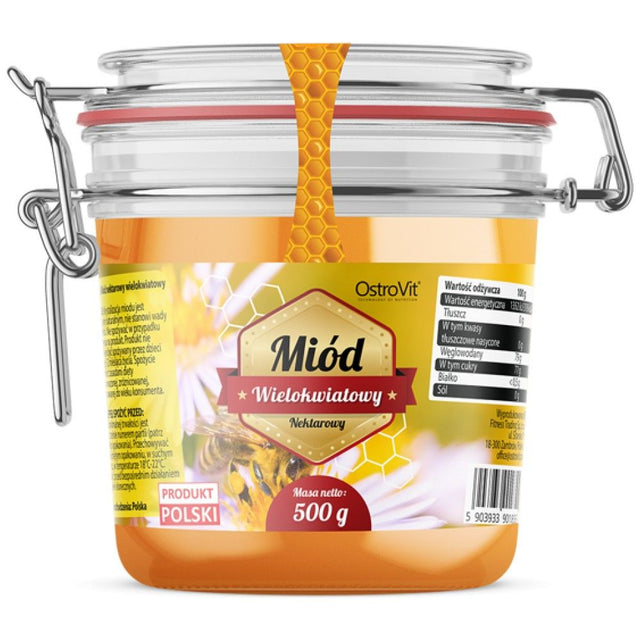 Natural Multiflower Honey / Натурален многоцветен пчелен мед - 500 грама  OstroVit - Nutra Best Bulgaria