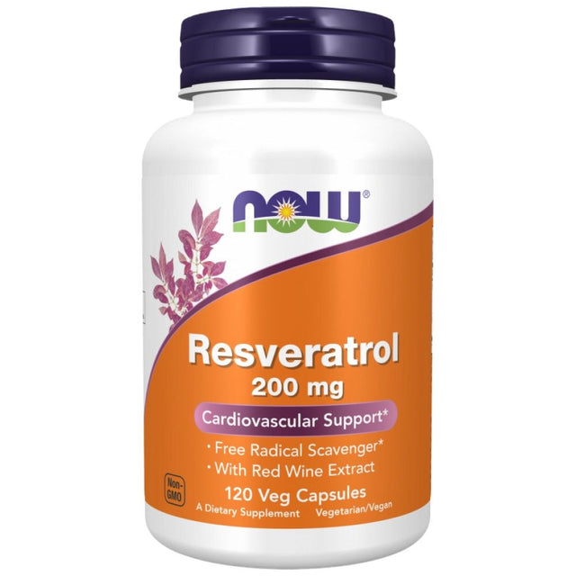 Natural Resveratrol 200 mg - 120 капсули  NOW Foods - Nutra Best Bulgaria