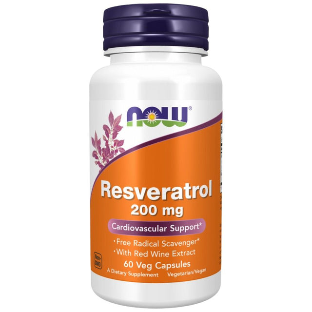 Natural Resveratrol 200 mg - 60 капсули  NOW Foods - Nutra Best Bulgaria
