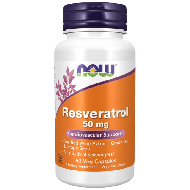 Natural Resveratrol 50 mg - 60 капсули  NOW Foods - Nutra Best Bulgaria