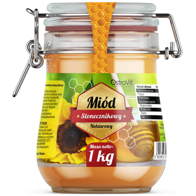 Natural Sunflower Honey / Натурален слънчогледов пчелен мед 1000 грама  OstroVit - Nutra Best Bulgaria