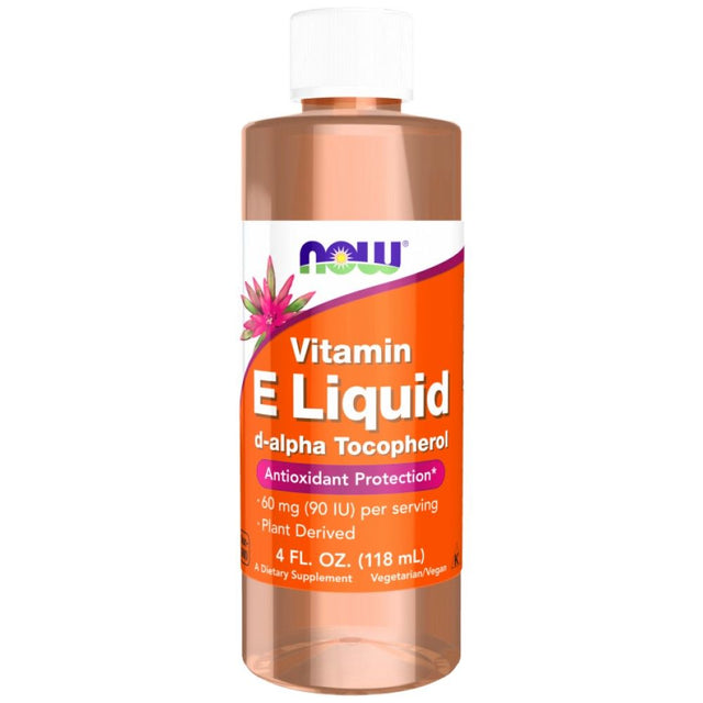 Natural Vitamin E Liquid | d-alpha Tocopherol - 118 мл  NOW Foods - Nutra Best Bulgaria
