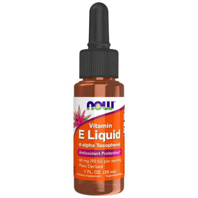 Natural Vitamin E Liquid | d-alpha Tocopherol - 30 мл  NOW Foods - Nutra Best Bulgaria