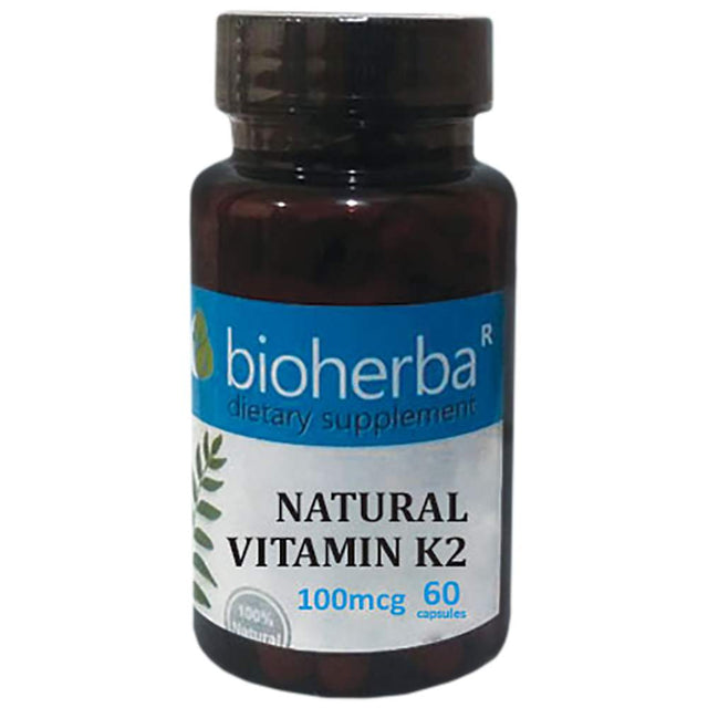 Natural Vitamin K2 100 mcg - 60 капсули  Bioherba - Nutra Best Bulgaria