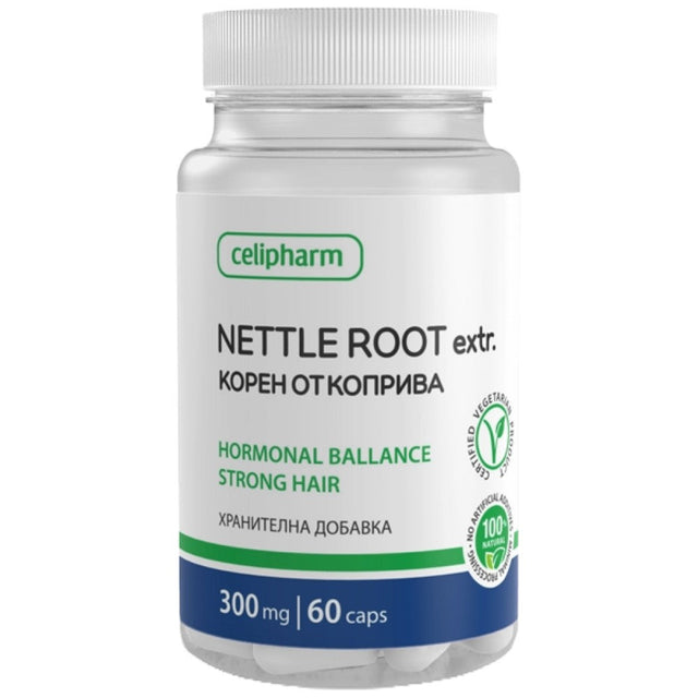 Nettle Root 300 mg - 60 капсули  CeliPharm - Nutra Best Bulgaria
