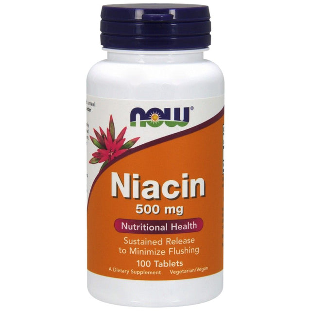 Niacin 500 mg - 100 Таблетки  NOW Foods - Nutra Best Bulgaria