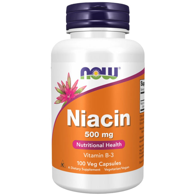 Niacin 500 mg - 100 капсули  NOW Foods - Nutra Best Bulgaria