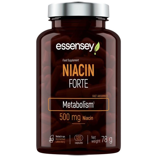 Niacin Forte 500 mg - 120 капсули  ESSENSEY - Nutra Best Bulgaria