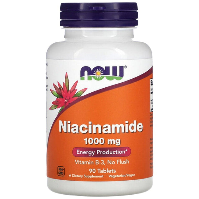 Niacinamide 1000 mg - 90 Таблетки  NOW Foods - Nutra Best Bulgaria