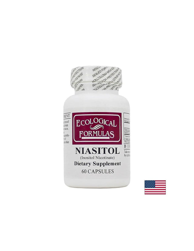 Нервна система и хормонално здраве - Niasitol - ниацин и инозитол, 60 капсули  Ecological Formulas - Nutra Best Bulgaria