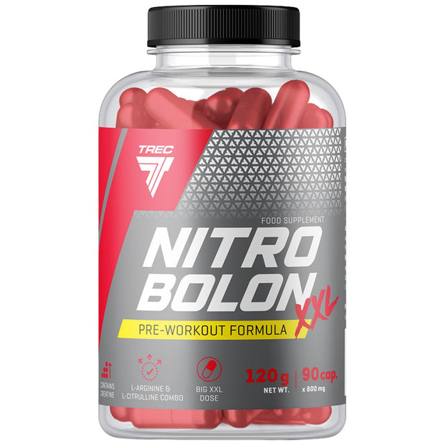 Nitrobolon XXL | Stimulant-Free Pre-Workout Formula in Caps - 90 капсули  Trec Nutrition - Nutra Best Bulgaria