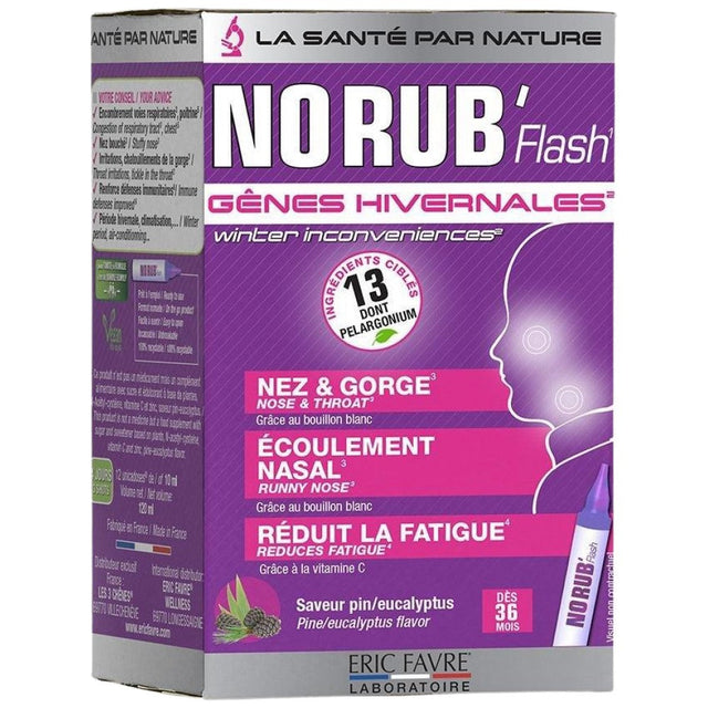 No Rub' Flash | For Winter Inconveniences - 12 x 10 мл  Eric Favre - Nutra Best Bulgaria
